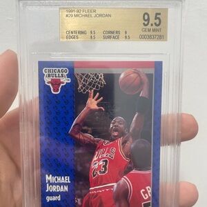 1991-92 Fleer Michael Jordan #29 Chicago Bulls BGS GEM MINT 9.5
